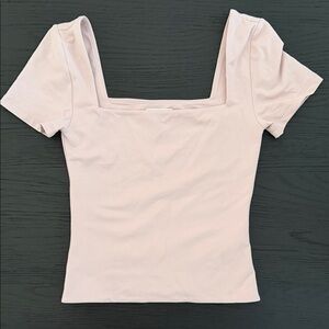 Aritzia Blush Pink Square Neck Blouse